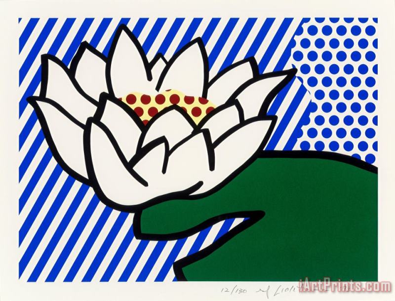 Water Lily, 1993 painting - Roy Lichtenstein Water Lily, 1993 Art Print