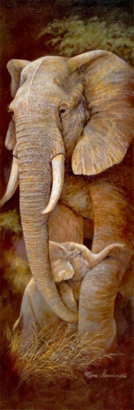 Protective Care painting - Ruane Manning Protective Care Art Print