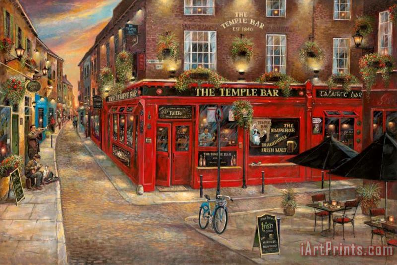 Temple Bar painting - Ruane Manning Temple Bar Art Print
