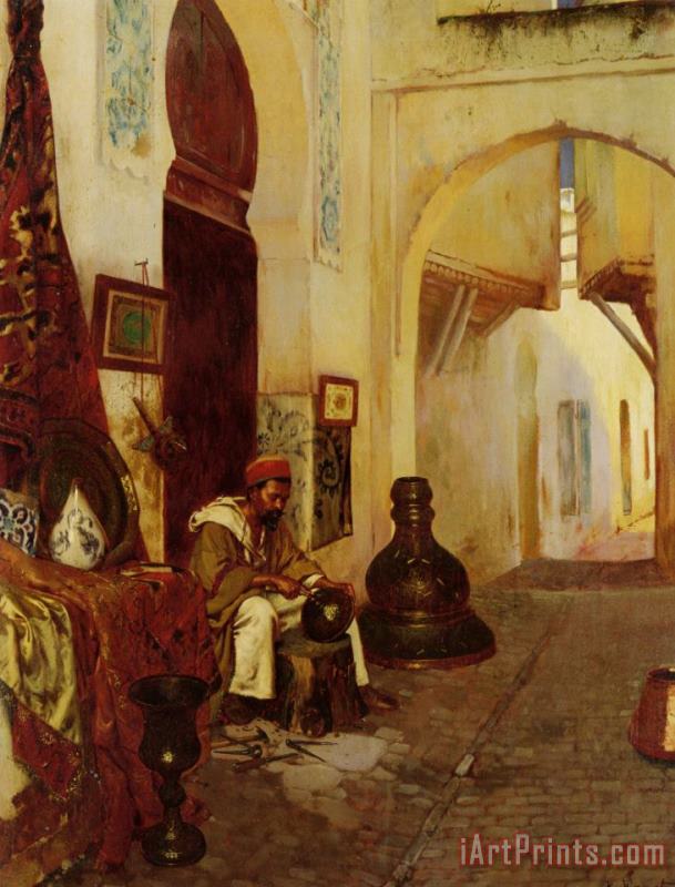 Metalworkers painting - Rudolf Ernst Metalworkers Art Print