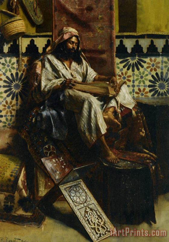 Studying The Koran painting - Rudolf Ernst Studying The Koran Art Print