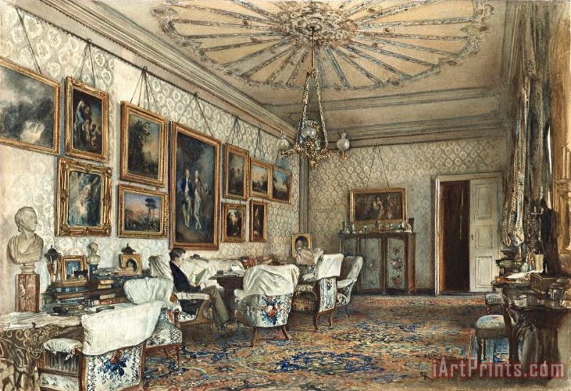 Rudolf von Alt Salon in The Apartment of Count Lanckoronski in Vienna Art Painting