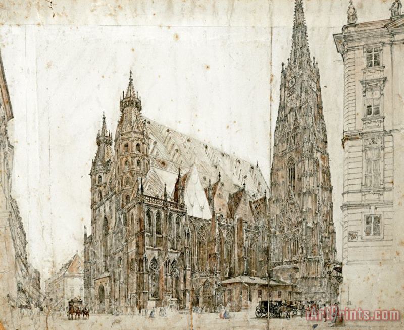 St. Stephen's Cathedral, Vienna painting - Rudolf Von Alt St. Stephen's Cathedral, Vienna Art Print