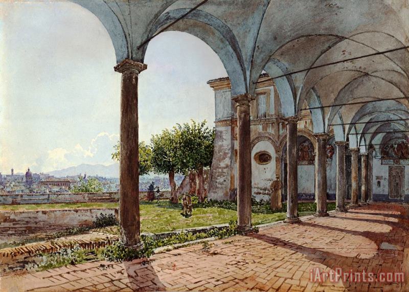 Rudolf von Alt View From Sant'onofrio on Rome Art Painting