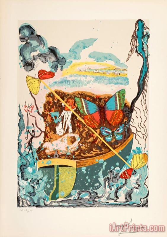 Salvador Dali Dawn, From Papillons Anciennes, 1976 Art Print