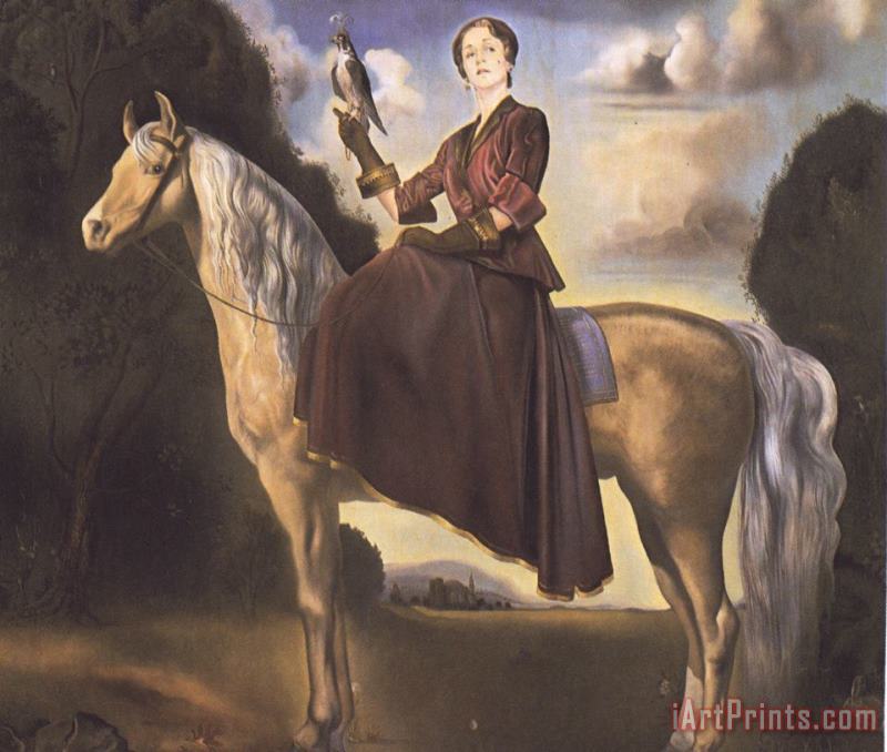 Equestrian Fantasy Portrait of Lady Dunn painting - Salvador Dali Equestrian Fantasy Portrait of Lady Dunn Art Print