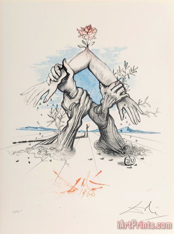 Salvador Dali Five Continents, 1966 Art Print