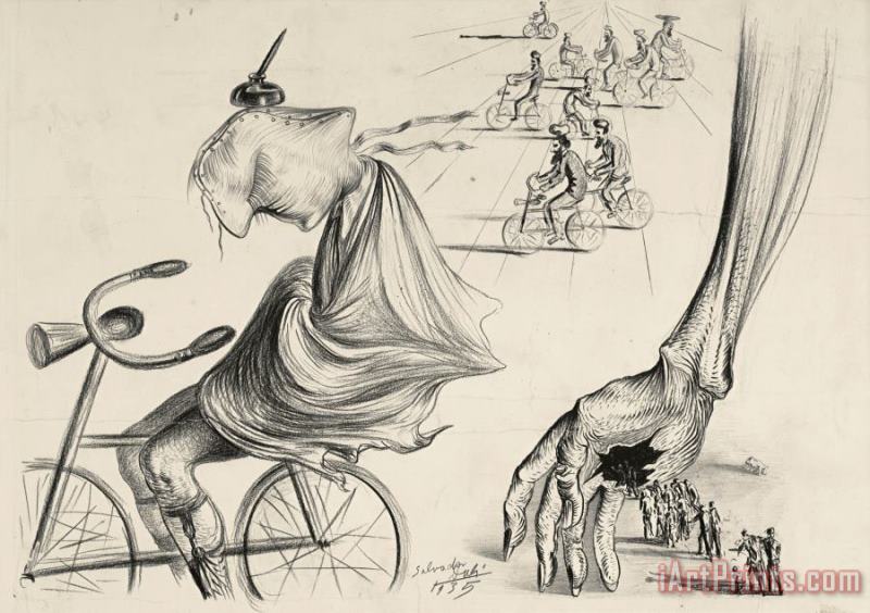 Salvador Dali Illustration Pour L'article De Salvador Dali The American City Night And Day by Dali Art Print