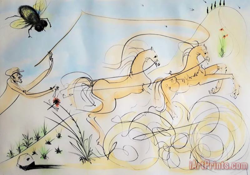 Salvador Dali Le Coche Et Le Mouche (the Coach And The Fly), 1974 Art Painting