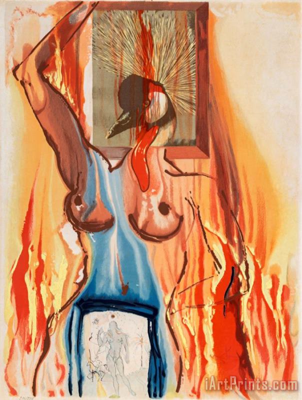 Le Phenix, From Alchemie Des Philosophes, 1975 painting - Salvador Dali Le Phenix, From Alchemie Des Philosophes, 1975 Art Print