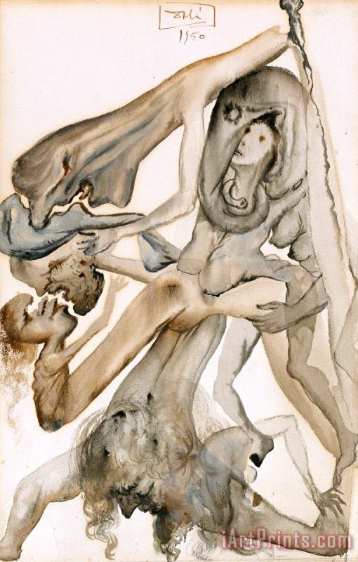 Les Limbes, Illustration Pour L'enfer painting - Salvador Dali Les Limbes, Illustration Pour L'enfer Art Print