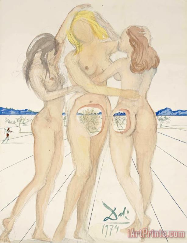 Salvador Dali Les Trois Graces, 1974 Art Print