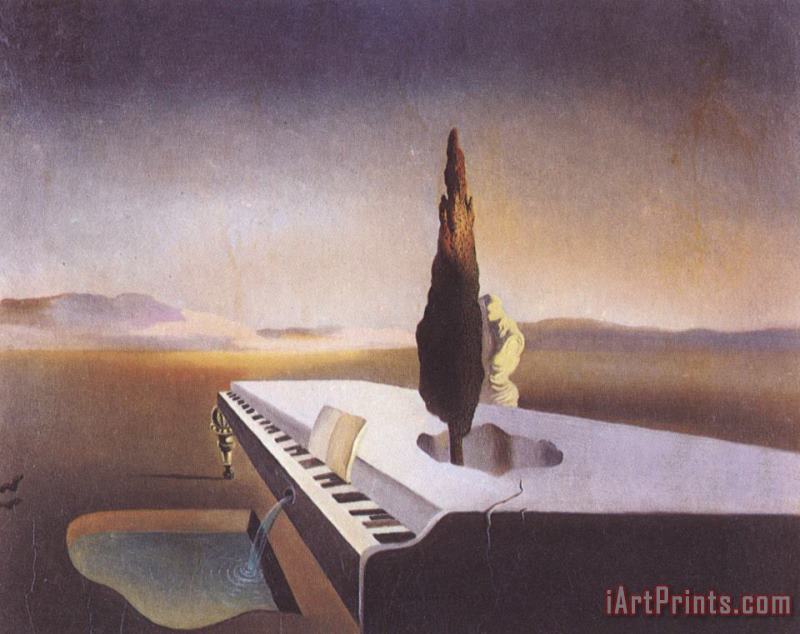 Salvador Dali Necrophiliac Fountain Flowing From a Grand Piano 1933 Art Print
