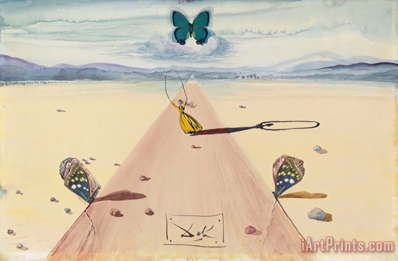 Paysage Avec Une Femme Sautant a La Corde, 1958 painting - Salvador Dali Paysage Avec Une Femme Sautant a La Corde, 1958 Art Print