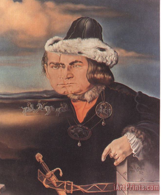 Portrait of Laurence Olivier in The Role of Richard III painting - Salvador Dali Portrait of Laurence Olivier in The Role of Richard III Art Print
