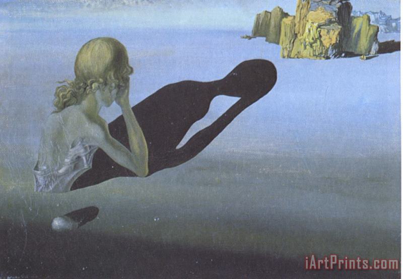 Remorse Or Sphinx Embedded in The Sand painting - Salvador Dali Remorse Or Sphinx Embedded in The Sand Art Print