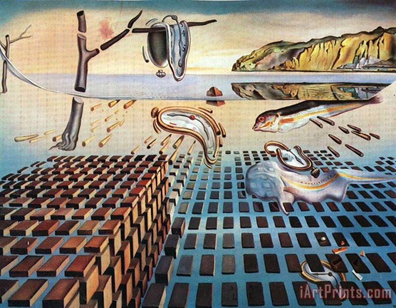 The Disintegration of The Persistence of Memory painting - Salvador Dali The Disintegration of The Persistence of Memory Art Print