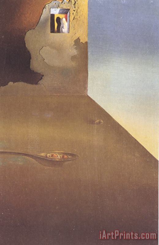 Salvador Dali The Meeting of The Illusion And The Arrested Moment Fried Eggs Presented in a Spoon Art Painting