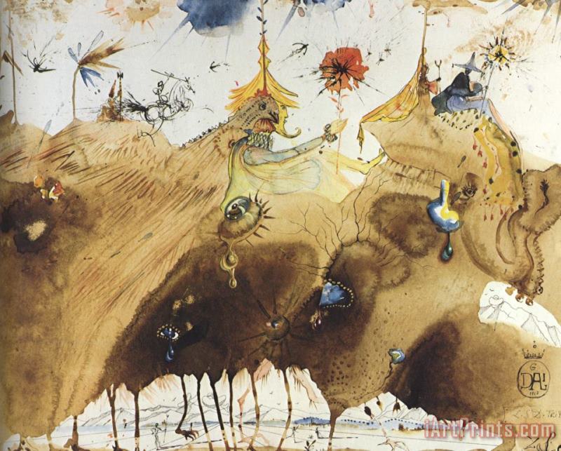 The Mountains of Cape Creus on The March painting - Salvador Dali The Mountains of Cape Creus on The March Art Print
