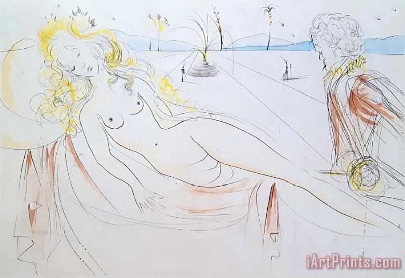 Salvador Dali Venus Et Le Joueur D'orgue (venus And The Organ Player), 1971 Art Painting