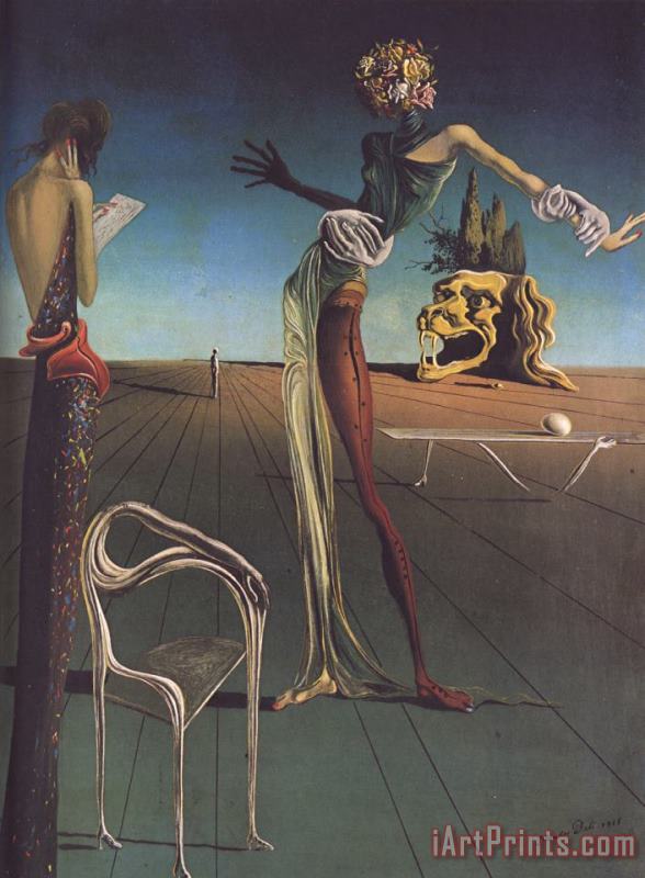 Woman with a Head of Roses painting - Salvador Dali Woman with a Head of Roses Art Print
