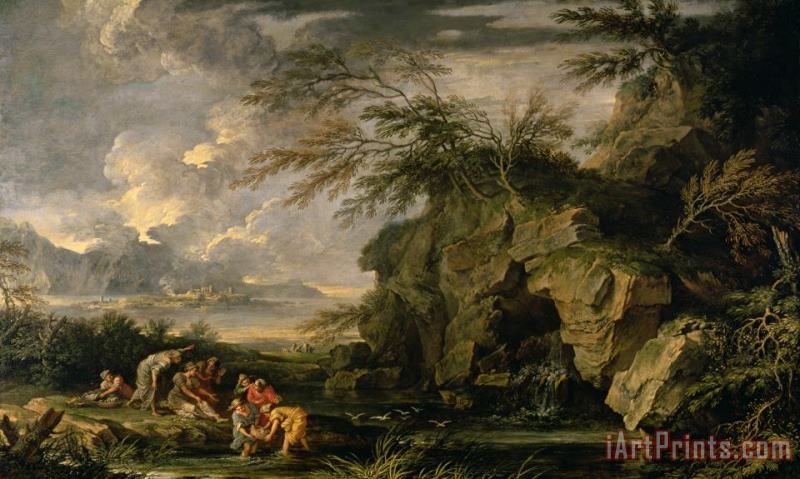 The Finding of Moses painting - Salvator Rosa The Finding of Moses Art Print