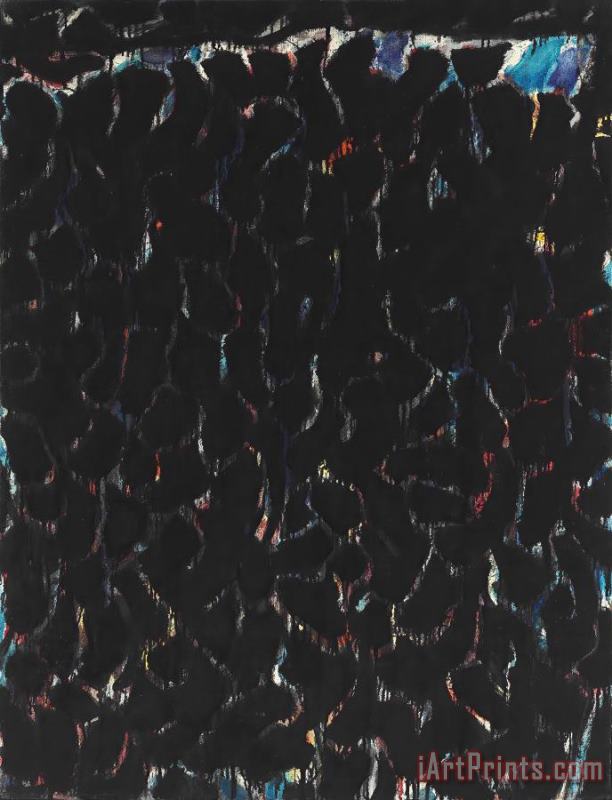 Sam Francis Black And Red, 1954 Art Painting