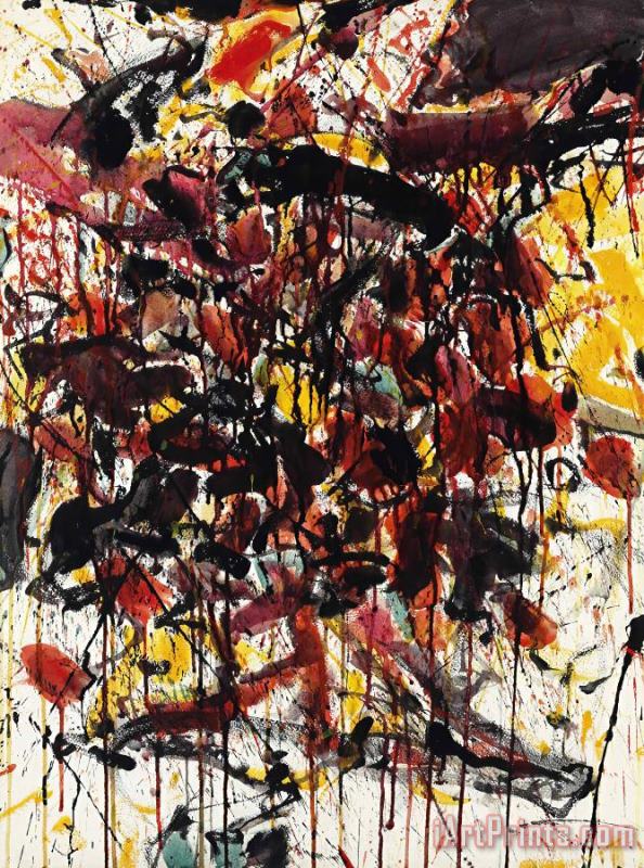 Black And So on 1958 painting - Sam Francis Black And So on 1958 Art Print