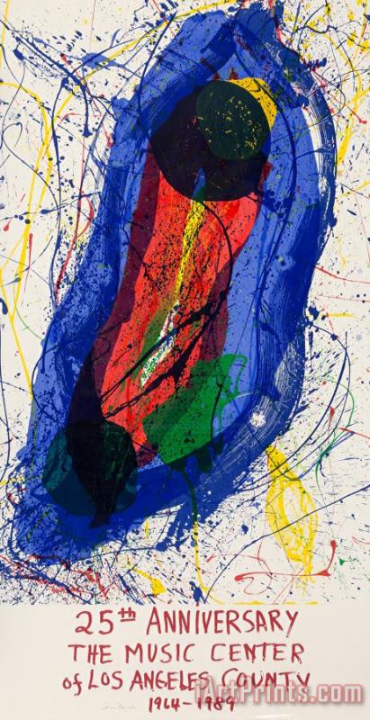Untitled (25th Anniversary of The Music Center of Los Angeles County), 1988 painting - Sam Francis Untitled (25th Anniversary of The Music Center of Los Angeles County), 1988 Art Print