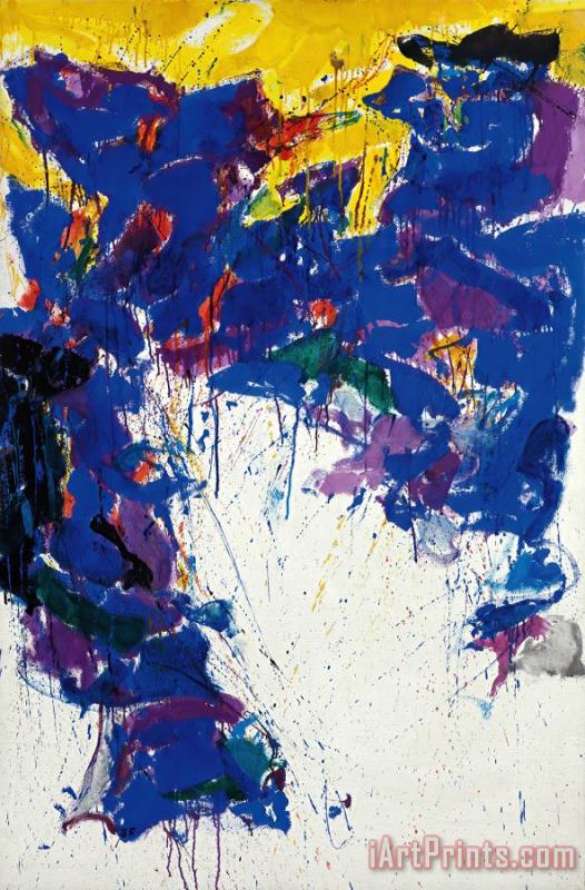 Violet, Yellow And White, 1958 painting - Sam Francis Violet, Yellow And White, 1958 Art Print