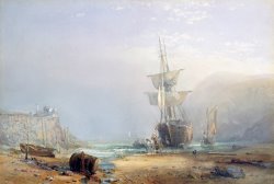 Samuel Phillips Jackson A Hazy Morning on the Coast of Devon painting
