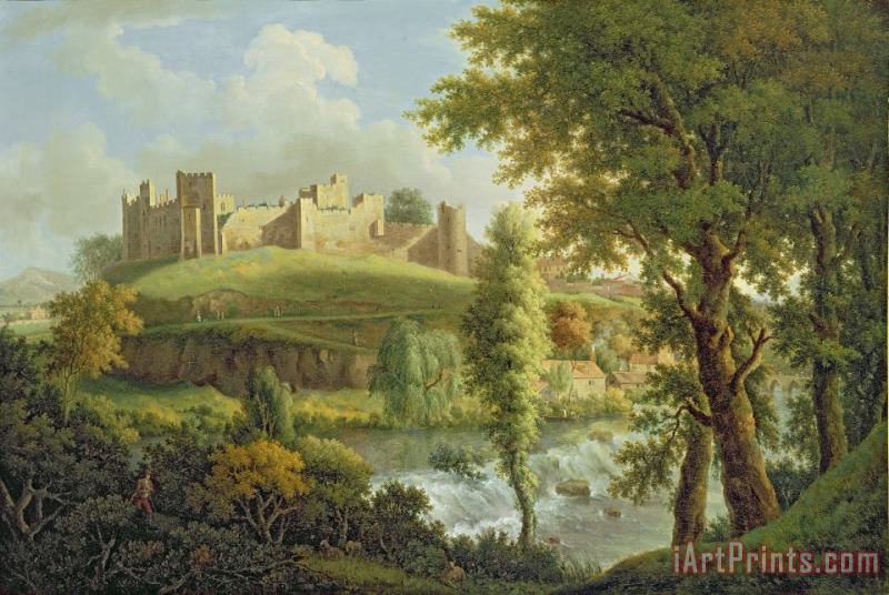 Samuel Scott Ludlow Castle with Dinham Weir Art Painting