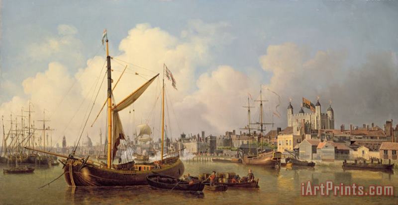 Samuel Scott The Thames and the Tower of London supposedly on the King's Birthday Art Print