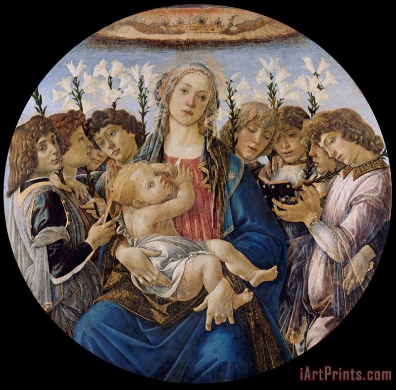 Mary with The Child And Singing Angels painting - Sandro Botticelli Mary with The Child And Singing Angels Art Print