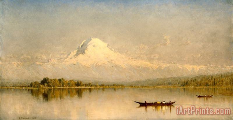 Mount Rainier, Bay of Tacoma Puget Sound painting - Sanford Robinson Gifford Mount Rainier, Bay of Tacoma Puget Sound Art Print