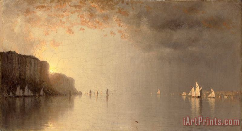 Sunset on The Hudson, 1876 painting - Sanford Robinson Gifford Sunset on The Hudson, 1876 Art Print