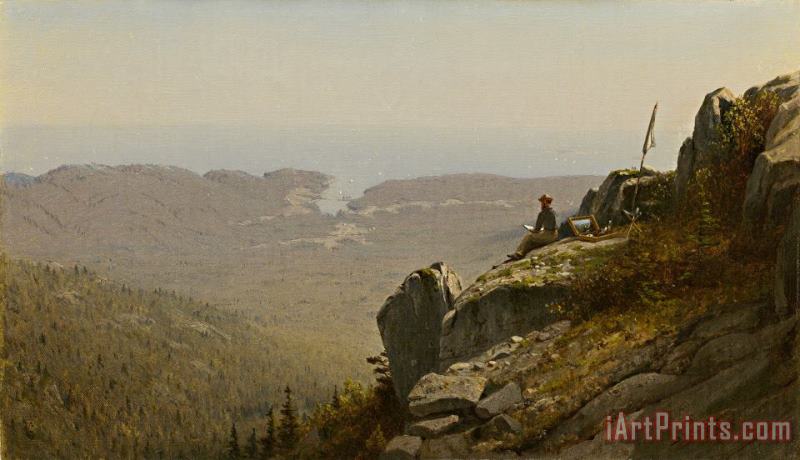 The Artist Sketching at Mount Desert, Maine painting - Sanford Robinson Gifford The Artist Sketching at Mount Desert, Maine Art Print