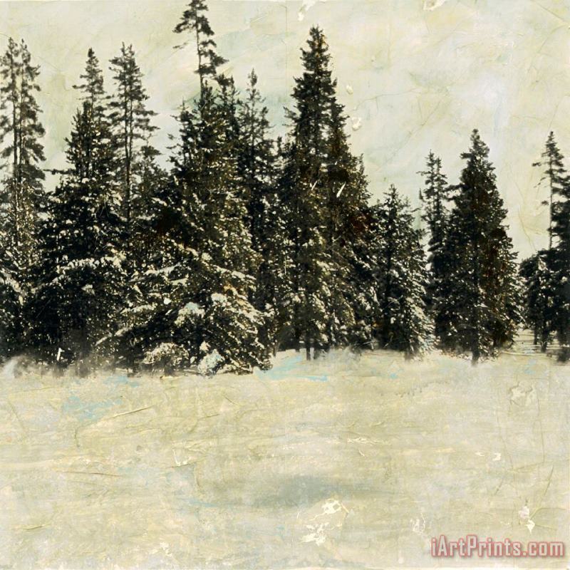Snow Trees II painting - Sara Abbott Snow Trees II Art Print
