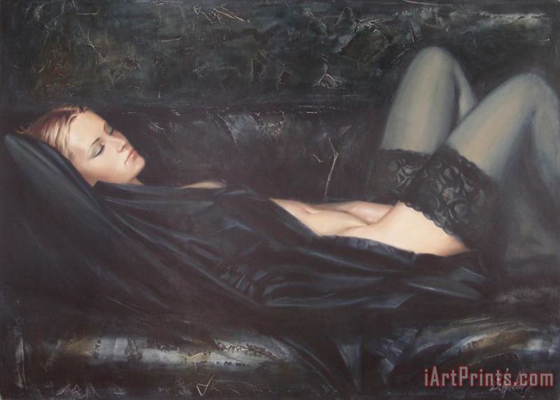 Black Silk painting - Sergey Ignatenko Black Silk Art Print