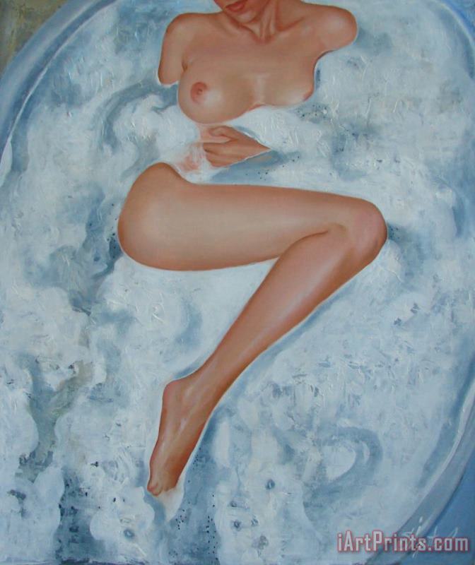 The milk bath painting - Sergey Ignatenko The milk bath Art Print