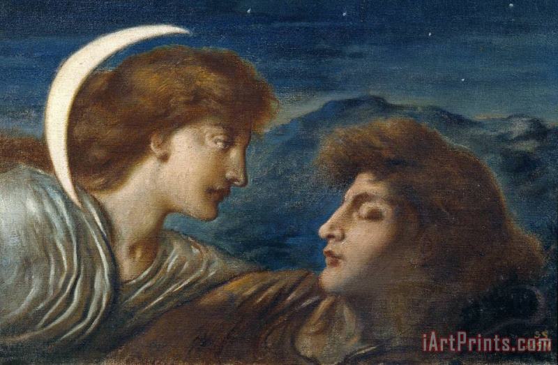 The Moon And Sleep painting - Simeon Solomon The Moon And Sleep Art Print