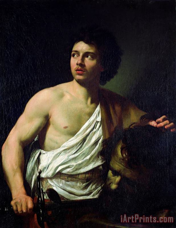 David with The Head of Goliath painting - Simon Vouet David with The Head of Goliath Art Print