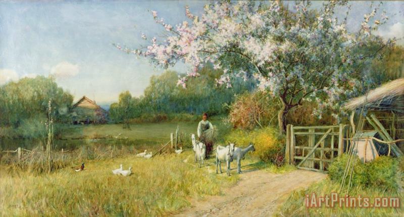 Springtime painting - Sir Alfred East Springtime Art Print