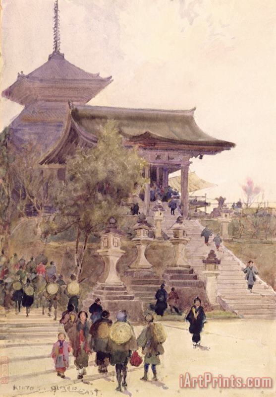 The Entrance To The Temple Of Kiyomizu Dera Kyoto painting - Sir Alfred East The Entrance To The Temple Of Kiyomizu Dera Kyoto Art Print