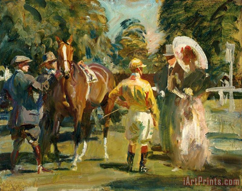 Sir Alfred James Munnings A Park Meeting Art Print