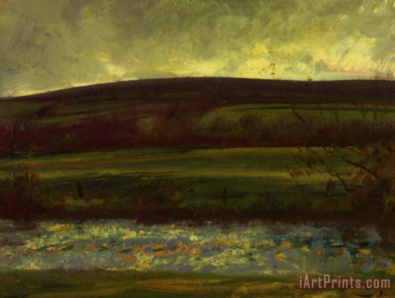 Sir Alfred James Munnings The River Barle Exmoor Art Print