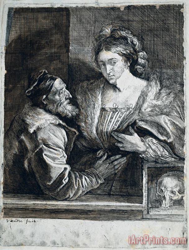 Sir Antony Van Dyck Titian's Self Portrait with a Young Woman Art Print