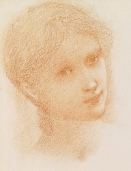 Sir Edward Burne-Jones Head Study of a Girl painting