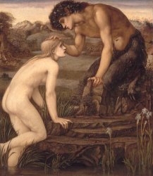 Sir Edward Burne-Jones Pan and Psyche