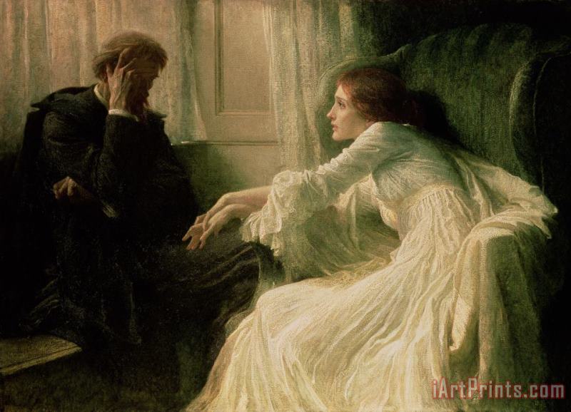 The Confession painting - Sir Frank Dicksee The Confession Art Print